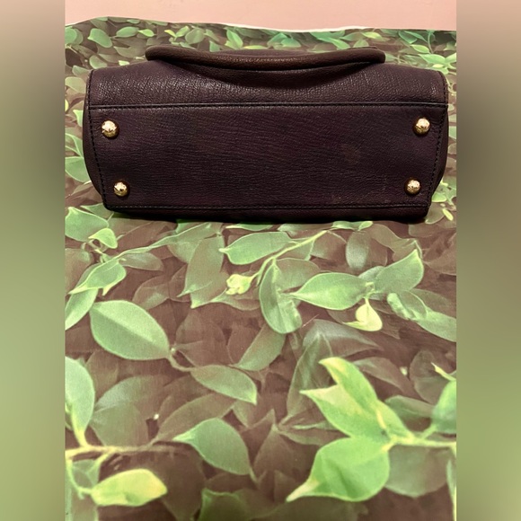 Authentic Michael Kors Hamilton Leather Handbag Baguette Tote Bag Button Closure - Picture 4 of 9